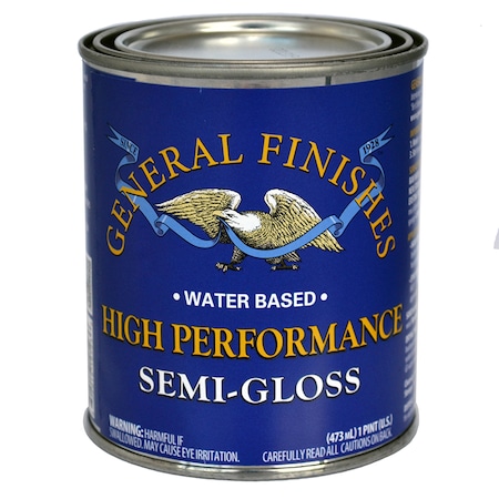 General Finishes 1 Pt Clear High Performance Water-Based Topcoat, Semi-Gloss PTHSG
